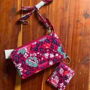 Vera Bradley Crossbody Wallet and ID holder Pink